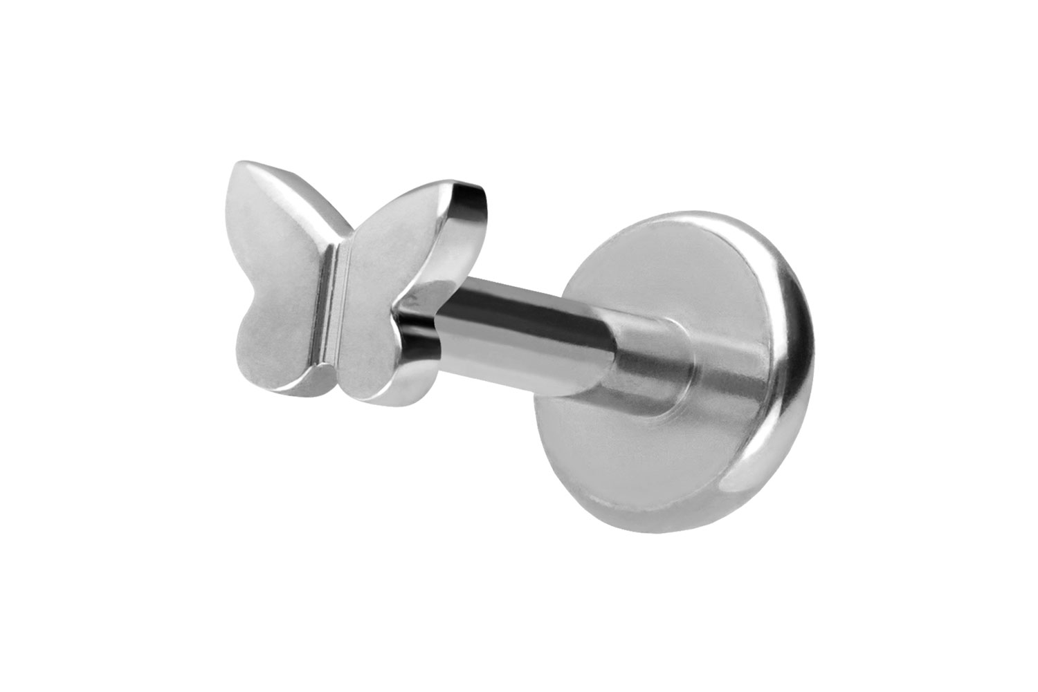Titan Labret Piercing mit Push Fit SCHMETTERLING